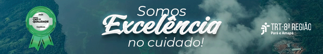 Arte com fundo verde e o texto: Somos Excelência no cuidado!