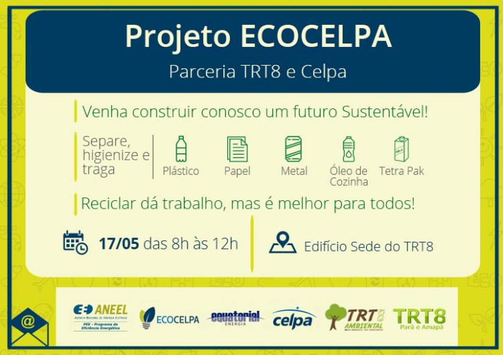 Arte do Projeto Ecocelpa com imagens de embalagens recicláveis